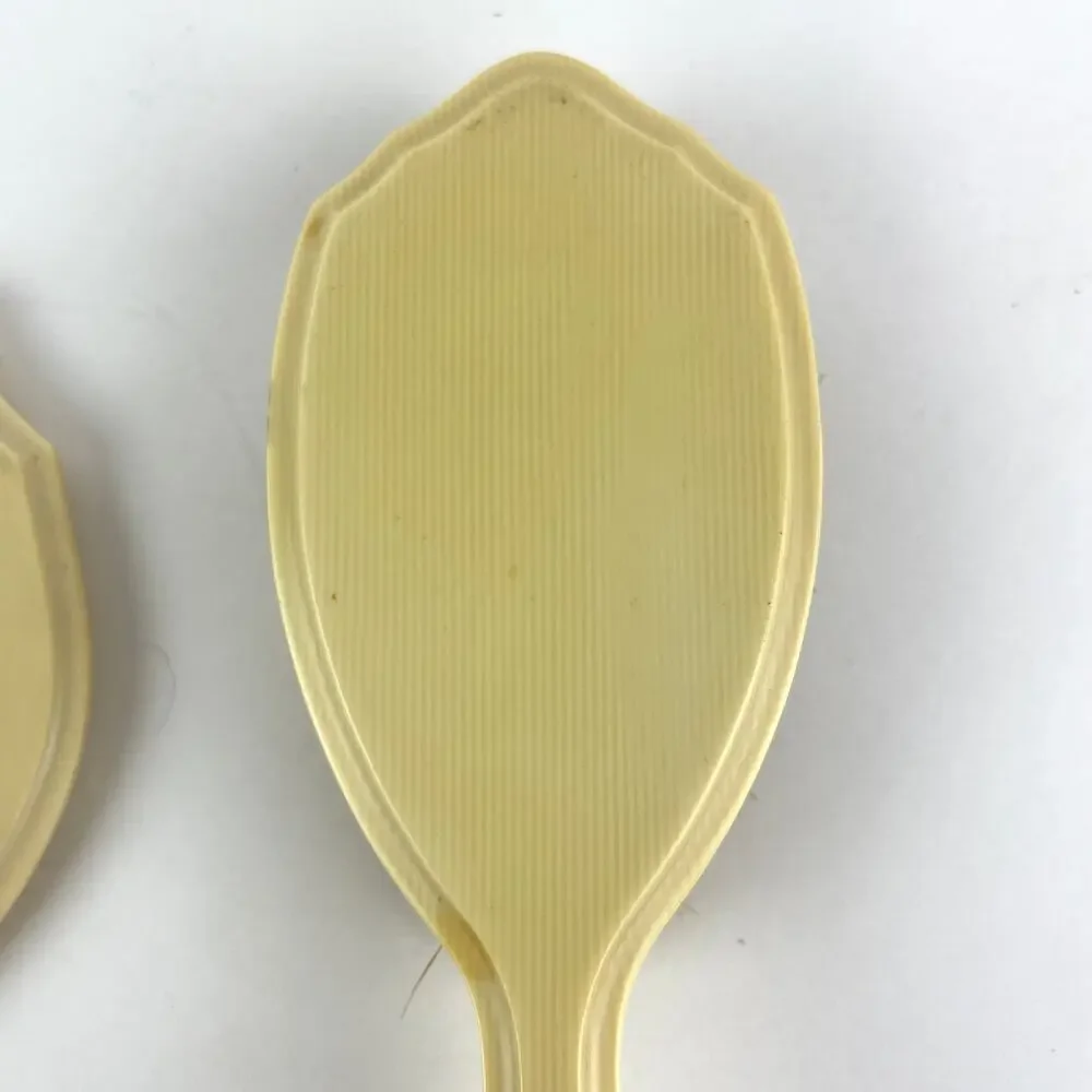 Art Deco Vanity Beveled Mirror and Brush Set Pyralin Bakelite